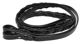 54" Full Horse English Laced Black Leather Reins 805LR04BK - $29.69