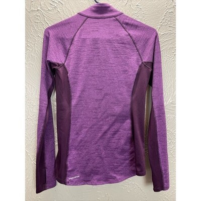 Reebok Athletic Long Raglan Sleeve Shirt Purple 1/2 Zip Women's Size Small Item image 4