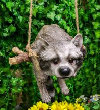 Lifelike Gray Raccoon Baby Clinging On Branch Swing Hanger Wall Decor Fi... - $28.99