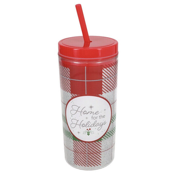 Christmas Glitter Tumbler 16 Oz-Home For The Holidays - $12.75