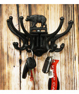 Cast Iron Rustic Forest Black Bear Free Spinning Wall Hanging Coat Hooks... - $47.95 CAD