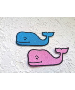 Whale Embroidered Iron On or hook and loop Patch. Preppy Iron on patch. - £4.62 GBP+