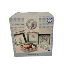 Paul Deen Low Country Living Set of 6 Mini Plates Green 3 Designs NEW SEALED - £39.53 GBP