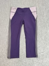 Alo Leggings Womens Small Purple Gray Cropped Capri Fitness Yoga Running... - $29.69
