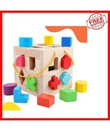 Timeless Handcrafted Wooden Shape Sorter for Toddlers - 19 Shapes for Le... - $35.63