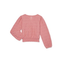 Wonder Nation Girls’ Knit Eyelet Top with Long Sleeves, Plus Size XL  (14-16) - £17.05 GBP