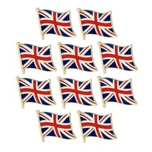 10 BRITISH FLAG PINS 0.5&quot; Lapel Pin UK Union Jack England Hat Tie Badge ... - $242.42 MXN