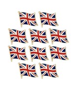 10 BRITISH FLAG PINS 0.5&quot; Lapel Pin UK Union Jack England Hat Tie Badge ... - $242.42 MXN