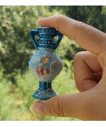 Miniature Portrait Vase Japan Made Moriage Style Tiny Vintage FREE US SH... - £18.35 GBP