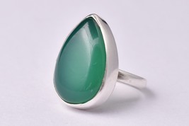 925 Sterling Silver Green Onyx Gems Handmade Rose Gold/Gold Plated Ring GRS-1179 - £34.85 GBP+