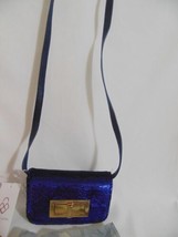 Street Level Blue Sequined Mini Crossbody Bag CP404 - $23.99