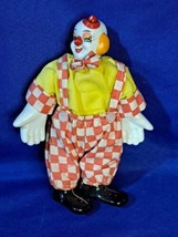 Vintage Clown Doll Toy  Figure Porcelain Cloth - $21.49