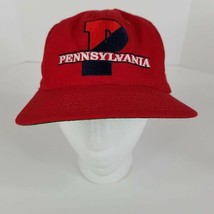 University Pennsylvania Cap Penn Snapback Hat Red Embroidered Spellout T... - $14.84