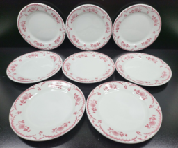 (8) Shenango Chardon Rose Red Salad Plates Set Restaurant Ware Diner Dishes Lot - £69.97 GBP
