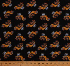 Cotton Front Loader Construction Zone Trucks Fabric Print by the Yard D576.50 - £9.68 GBP