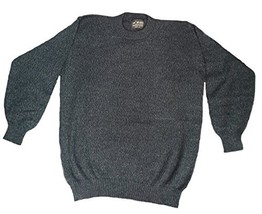 Alpakaandmore Mens 100% Baby Alpaca Wool Sweater Jumper (Medium, Dark grey) - £149.81 GBP