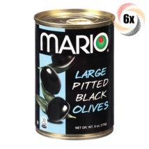 6x Cans Mario Large Pitted Black Olives | 6oz | Fast Shipping! - $30.55