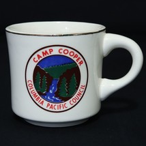 Boy Scouts VTG BSA Ceramic Mug Camp Cooper Columbia Pacific Council Gold Rim Cup - £39.47 GBP