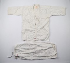 Vintage HSK Japan Size 3 Distressed Karate Uniform Set Cotton White Martial Arts - £77.80 GBP