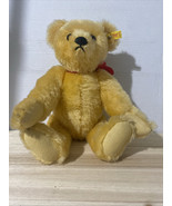 Steiff 1909 Mohair Teddy Bear Jointed 11&quot; Replica Honey Blonde 0165/38 V... - $37.01