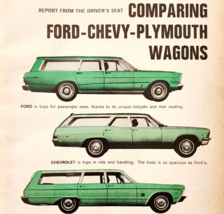 1966 Comparing Ford Chevy Plymouth Station Wagons Automobilia Page DWF27 - $465.81 MXN