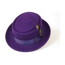 Mens Bruno Capelo Dress Hat Australian Wool Crushable Pork Pie Jazz PP110 Purple image 2