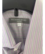 Richard James Mayfair Purple Striped Mens Dress Shirt Size 16.5 - 42cm - £17.90 GBP