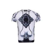 Men Crew T Shirt Makrom Turkey Medallion Chain Floral European 1217-412 Black image 2