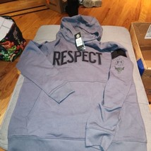 NEW Under Armour Mens Project Rock Hoodie Sweatshirt Gray Respect Mens Size L - £45.68 GBP