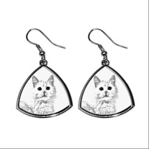 Turkish Van, collection of earrings with images of purebred cats, unique gift. - £8.64 GBP