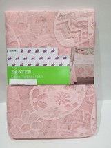 Easter Pink Lace Eggs Fabric Tablecloth Home Decor 60&quot; x 84&quot; - £15.06 GBP