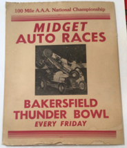 1948 Midget Auto Race Bakersfield Speedway Thunder Bowl Hot Rod Advertis... - £139.03 GBP