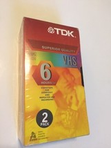 Vhs Tape 2 Pack-TDK Superior Quality Vhs T-120 6 Hours Ep Standard Grade Tape - £9.39 GBP