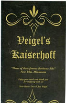 Veigel&#39;s Kaiserhof Menu New Ulm Minnesota German Food and Barbecue Ribs - $18.81