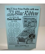 Blue Ribbon Pinball Flyer Original 1965 Bally Flipper Game Vintage Artwo... - £40.91 GBP