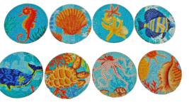 8Pcs Ocean Diamond Art Coasters, Sea Diamond Jewel with Holder COMPLETED - $40.60 CAD