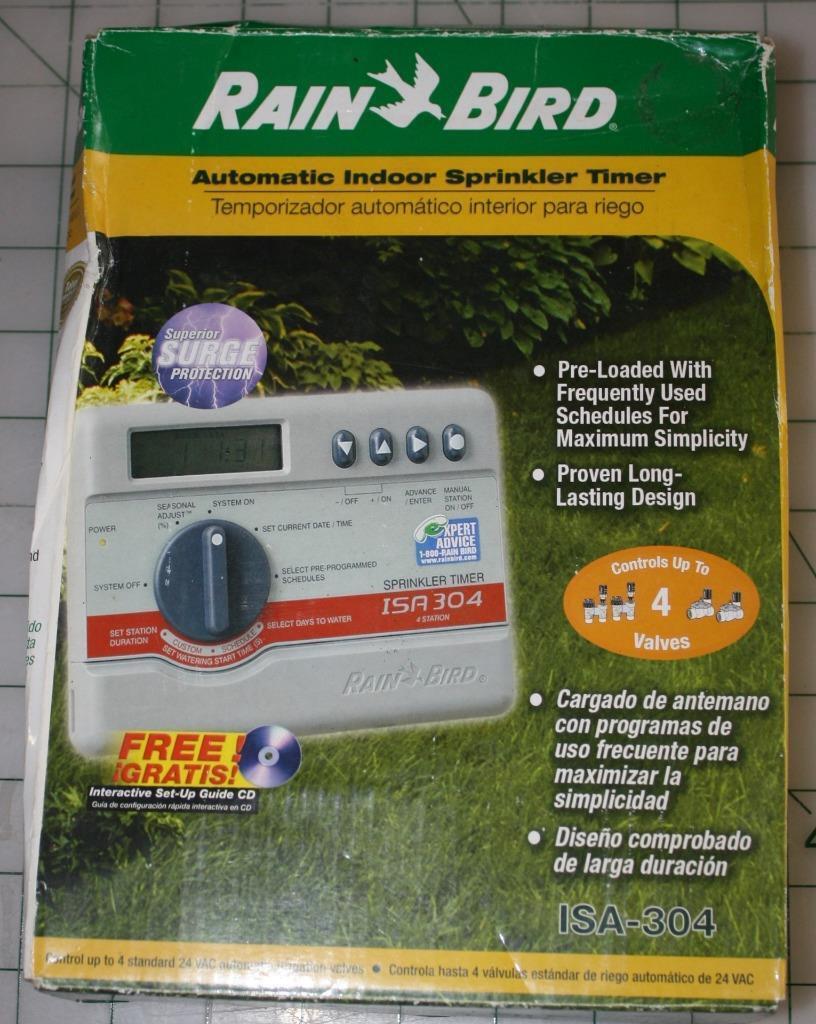 Rain Bird Automatic Indoor Sprinkler Timer ISA-304 Controls up to 4 Valves - £19.74 GBP