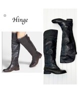 Hinge Over the Knee Leather boots In Black Size 7.5 Equestrian Boho style - $1,076.33 MXN