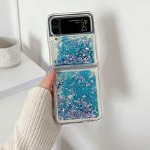 Fashion Cool Love Heart Glitter Quicksand Phone Case For Samsung Galaxy Z Flip 4 - £5.83 GBP