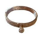 Guess Women&#39;s Rose Gold Tone Crystal Embellished Charm Bangle Bracelet - £7.52 GBP