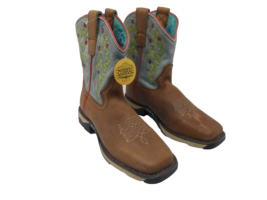 Corral Women&#39;s W5003 Hydro Resist Cowboy Western Boot Tan Blue Size 7M - £67.27 GBP