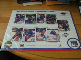 NHL 1990/91 NY Rangers UD Commemorative Sheet Lmt Edition &amp; Numbered 2-18-91 - £9.56 GBP