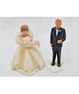 Vintage Bride &amp; Groom Cake Topper Set Wedding Plastic 2in Hong Kong - $17.64 CAD