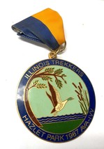 Illinois AVA IVV Volksmarch Medal Award Hiking Trekkers Hazlet Park 1987 - £7.13 GBP
