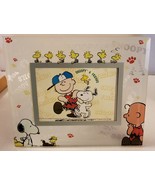 Snoopy Peanuts Charlie Brown glass picture frame Everwin Hong Kong NEW I... - $32.99