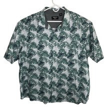 Hawaiian Button Down Shirt 4XLT Claiborne Classic Fit Stretch Palm Trees - $29.00