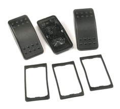 3pcs Carling Black Rocker Switch Cover Actuator Blank No Lens Euro Contura Style - £8.46 GBP