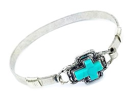 Western Cross Wire Bangle Turquoise Bracelet - $75.46 CAD