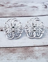Vintage Avon Clip On Earrings - Large Statement Silver Tone Scroll Design - £12.82 GBP