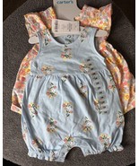 Carters Infant Baby 3 Piece 2 Outfit Floral One Piece &amp; Dress Shorts Set... - $22.38 CAD